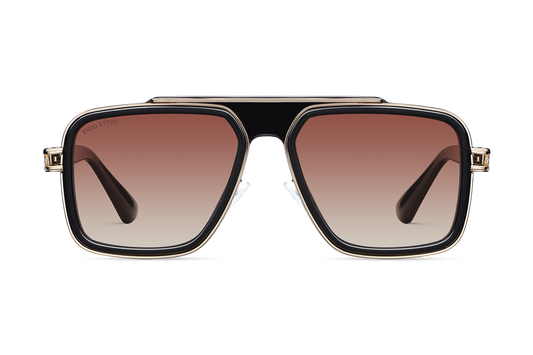 Castel del Monte / Black & Gold Color + Dark Brown Gradient Lens.