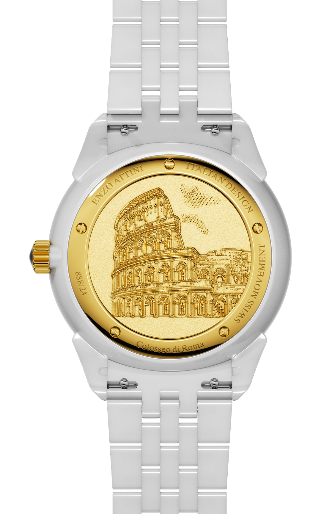 "Colosseo di Roma" - Ceramic Bracelet  / Swiss Movement