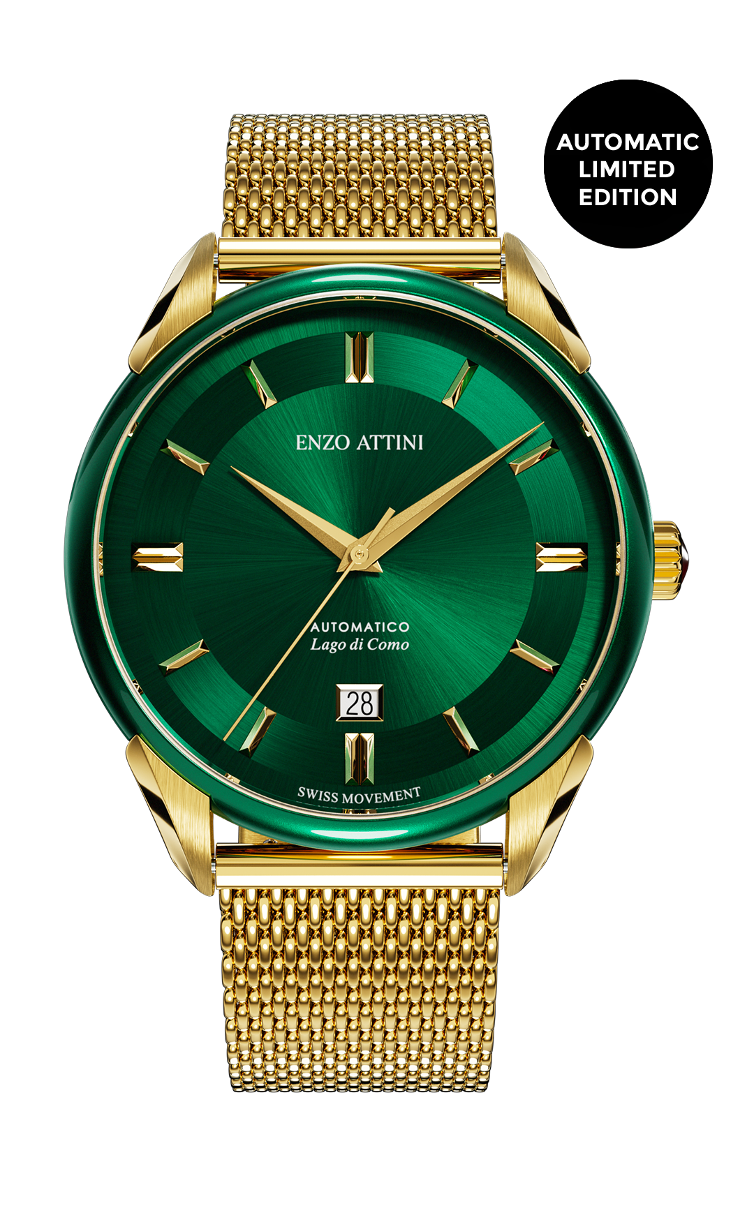 "Lago di Como" Automatic  - Mesh Strap / Swiss Movement