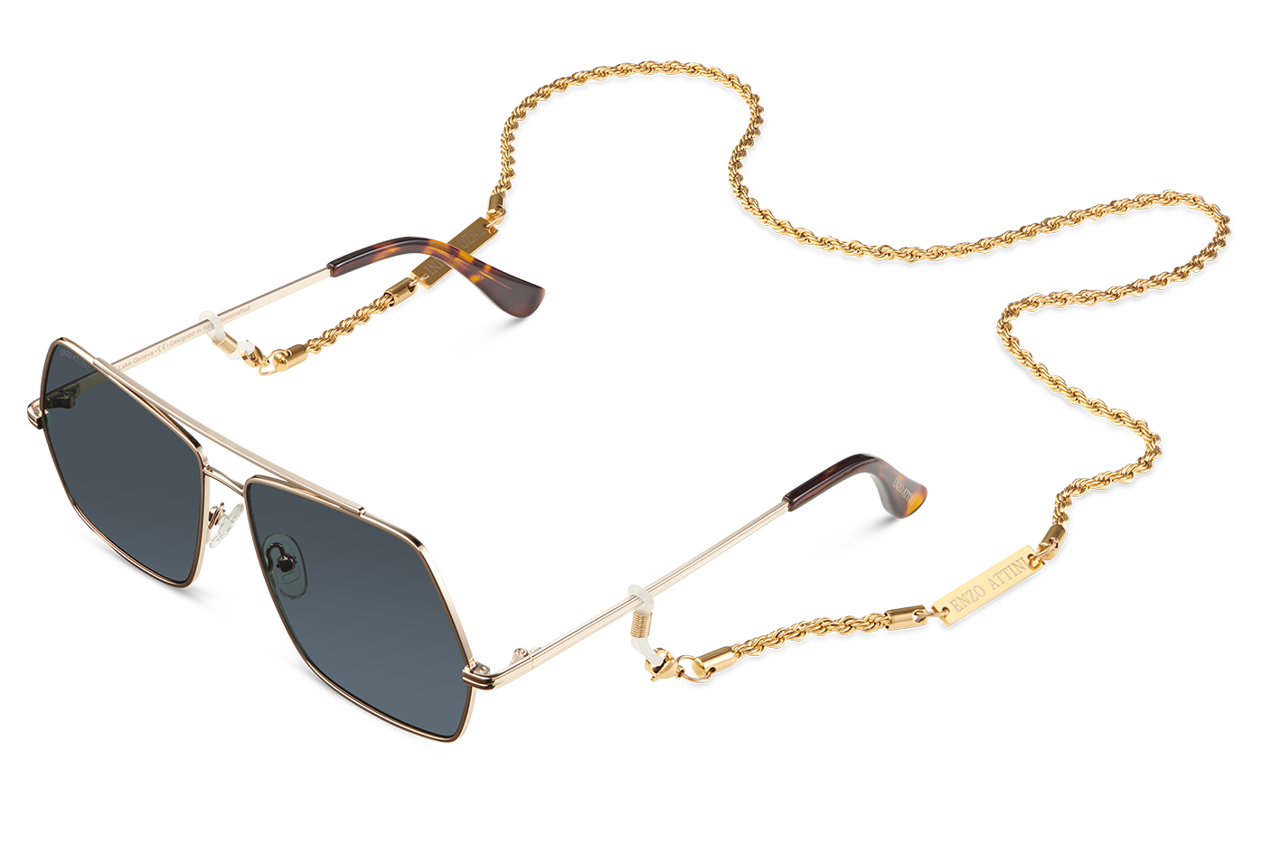 Lake Geneva / Tortoise & Gold Color + Dark Black Lens.