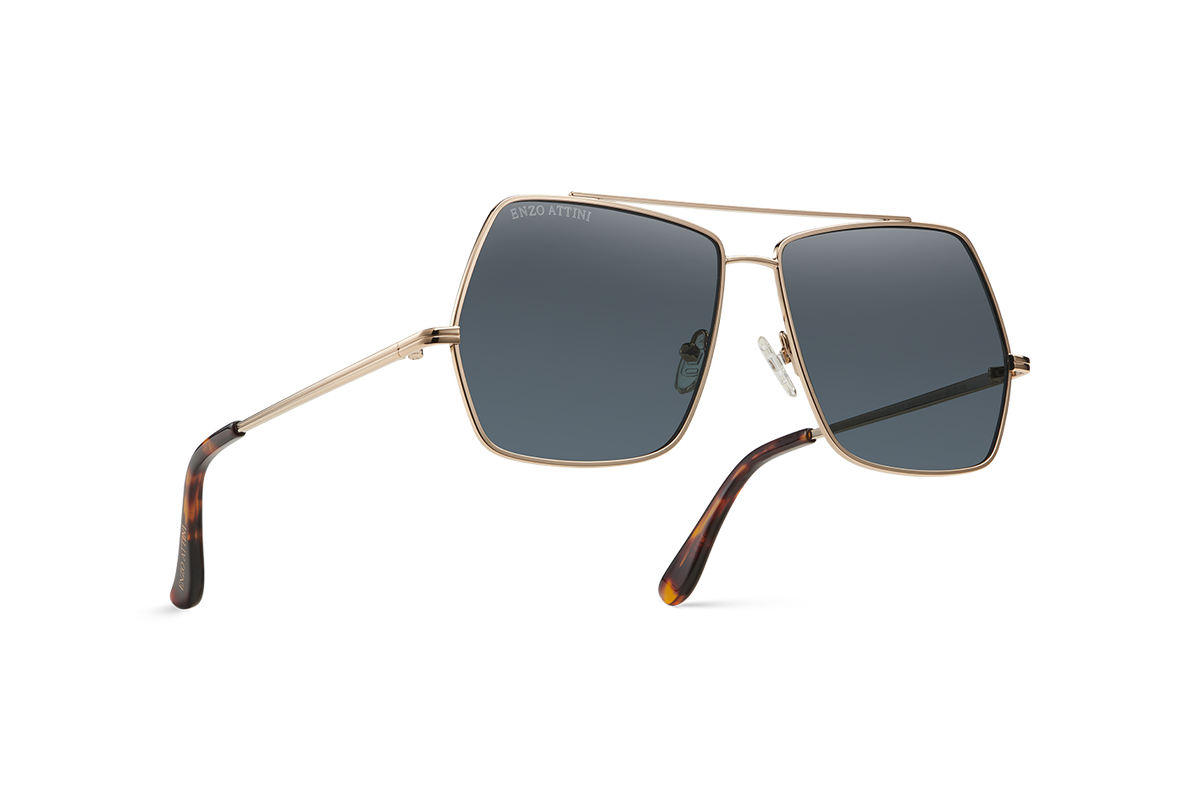 Lake Geneva / Tortoise & Gold Color + Dark Black Lens