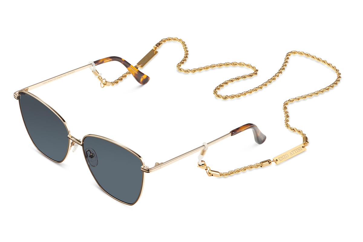 Louvre Museum / Tortoise & Gold Color + Dark Black Lens.