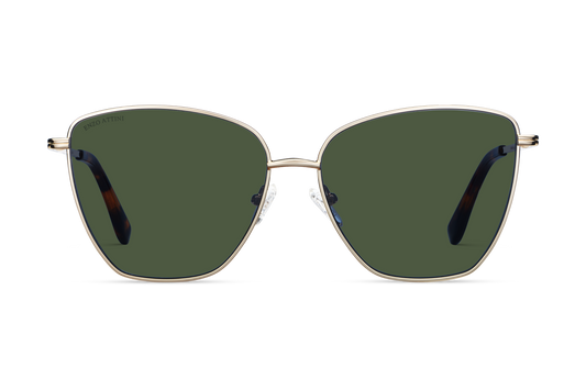 Louvre Museum / Tortoise & Gold Color + Green Lens