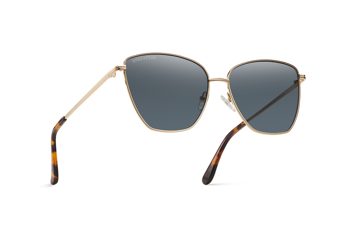 Louvre Museum / Tortoise & Gold Color + Dark Black Lens.
