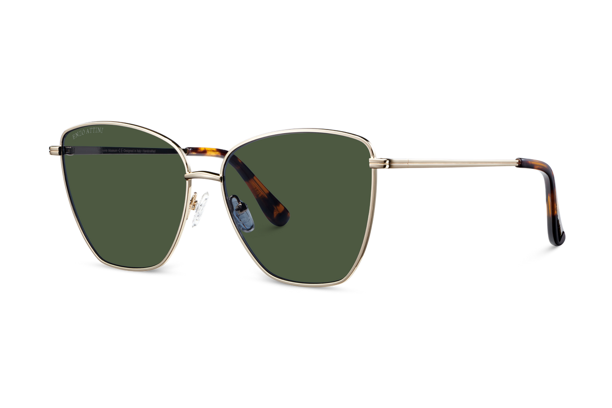 Louvre Museum / Tortoise & Gold Color + Green Lens